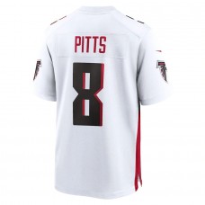 Men's Atlanta Falcons 8 Kyle Pitts White Game Jersey