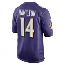 Men's Baltimore Ravens Kyle Hamilton Purple 2022 NFL Draft First Round Pick Game Jersey