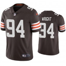 Mens Cleveland Browns 94 Alex Wright Brown Vapor Untouchable Limited Stitched Jersey
