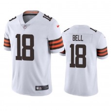 Men's Cleveland Browns 18 David Bell White Vapor Untouchable Limited Stitched Jersey
