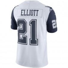 Men's Dallas Cowboys Ezekiel Elliott White Color Rush Vapor Limited Jersey