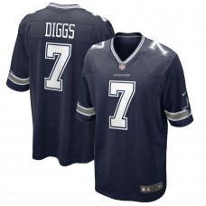 Men's Dallas Cowboys 7 Trevon Diggs Navy Game Jersey