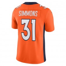 Men's Denver Broncos Justin Simmons Orange Vapor Limited Jersey
