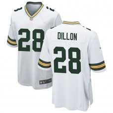 Men's Green Bay Packers 28 AJ Dillon White Game Jersey