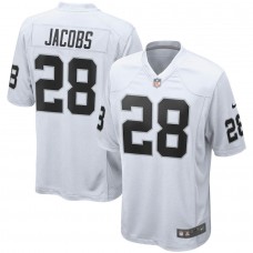 Men's Las Vegas Raiders 28 Josh Jacobs White Game Player Jersey