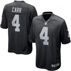 Men's Las Vegas Raiders 4 Derek Carr Black Game Player Jersey