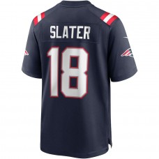 Men's New England Patriots Matthew Slater Navy Game Player Jersey