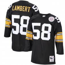 Men's Pittsburgh Steelers 58 Jack Lambert Mitchell & Ness Black 1975 Authentic Jersey