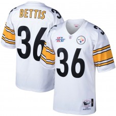 Men's Pittsburgh Steelers 36 Jerome Bettis Mitchell & Ness White 1996 Authentic Throwback Retired Player Jersey