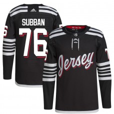 Men's New Jersey Devils 76 P.K. Subban Black 2021-22 Alternate Primegreen Pro Player Jersey