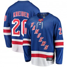 Men's New York Rangers 20 Chris Kreider Blue Home Breakaway Player Jersey