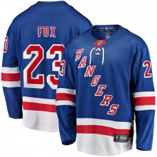 Men's New York Rangers 23 Adam Fox Blue Home Breakaway Replica Jersey