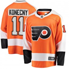 Men's Philadelphia Flyers 11 Travis Konecny Orange Breakaway Player Jersey