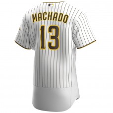 Men's San Diego Padres 13 Manny Machado White Home Authentic Player Jersey