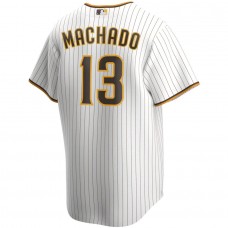 Men's San Diego Padres 13 Manny Machado White Home Replica Player Jersey