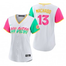 Women's San Diego Padres Manny Machado White 2022 City Connect Game Jersey