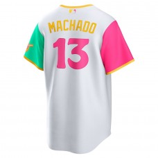 Men's San Diego Padres Manny Machado White 2022 City Connect Replica Player Jersey