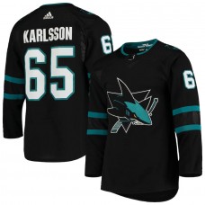 Men's San Jose Sharks 65 Erik Karlsson adidas Black Alternate Authentic Player Jersey