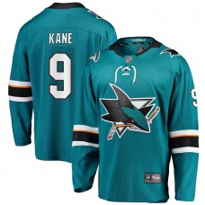 Men's San Jose Sharks 9 Evander Kane Teal Premier Breakaway Player Jersey