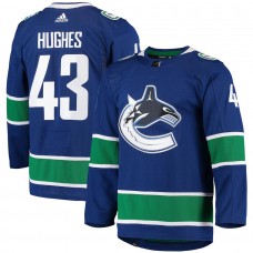 Men's Vancouver Canucks 43 Quinn Hughes adidas Blue Home Authentic Pro Player Jersey