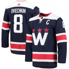 Men's Washington Capitals 8 Alexander Ovechkin Navy Alternate Captain Patch Primegreen Pro Player Jersey