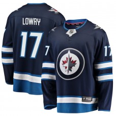 Men's Winnipeg Jets 17 Adam Lowry Navy Breakaway Replica Jersey