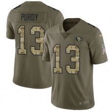 Nike 49ers #13 Brock Purdy Olive/Camo Men's Stitched NFL Limited 2017 Salute To Service Jersey