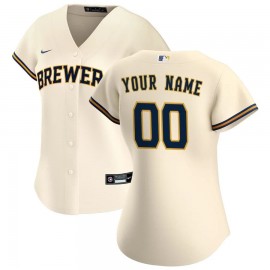 Milwaukee Brewers Women's Home Custom Jersey - Cream