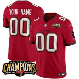 Tampa Bay Buccaneers 2023 NFC South Champions Patch Game Custom Men Jersey - Red