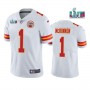 Nike Chiefs 1 Jerick McKinnon White 2023 Super Bowl LVII Vapor Limited Men Jersey