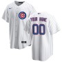 Men's Chicago Cubs White Home Replica Custom Jersey
