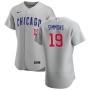 Men's Chicago Cubs 19 Andrelton Simmons Gray Road Authentic Jersey