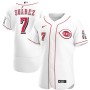 Men's Cincinnati Reds 7 Eugenio Suarez White Home Authentic Player Jersey