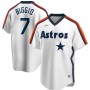 Men's Houston Astros 7 Craig Biggio White Home Cooperstown Collection Logo Player Jersey