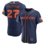 Men's Houston Astros 27 Jose Altuve Navy 2022 City Connect Player Jersey