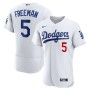 Men's Los Angeles Dodgers 5 Freddie Freeman White Player Jersey