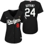 Women's Los Angeles Dodgers Kobe Bryant 8-24 KB Patch Black Jersey