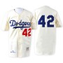 Men's 1955 Los Angeles Dodgers Jackie Robinson White Throwback Baseball Jersey