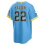 Men's Milwaukee Brewers Christian Yelich Powder Blue 2022 City Connect Replica Player Jersey