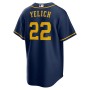 Men's Milwaukee Brewers 22 Christian Yelich Navy Alternate Replica Player Jersey