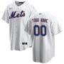 Men's New York Mets White Home Replica Custom Jersey