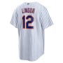 Men's New York Mets 12 Francisco Lindor White Home Replica Player Jersey
