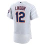 Men's New York Mets 12 Francisco Lindor White Home Player Jersey