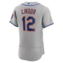 Men's New York Mets 12 Francisco Lindor Gray Road Player Jersey