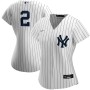 Women's New York Yankees 2 Derek Jeter White Home Replica Player Jersey