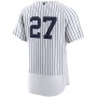 Men's New York Yankees 27 Giancarlo Stanton White Home Authentic Player Jersey