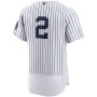 Men's New York Yankees 2 Derek Jeter White Home Authentic Player Jersey