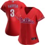 Women's Philadelphia Phillies Bryce 3 Harper Red Alternate Replica Player Jersey