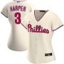Women's Philadelphia Phillies 2 Bryce Harper Cream Alternate Replica Player Jersey