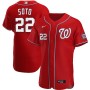 Men's Washington Nationals 22 Juan Soto Red Alternate Authentic Player Jersey